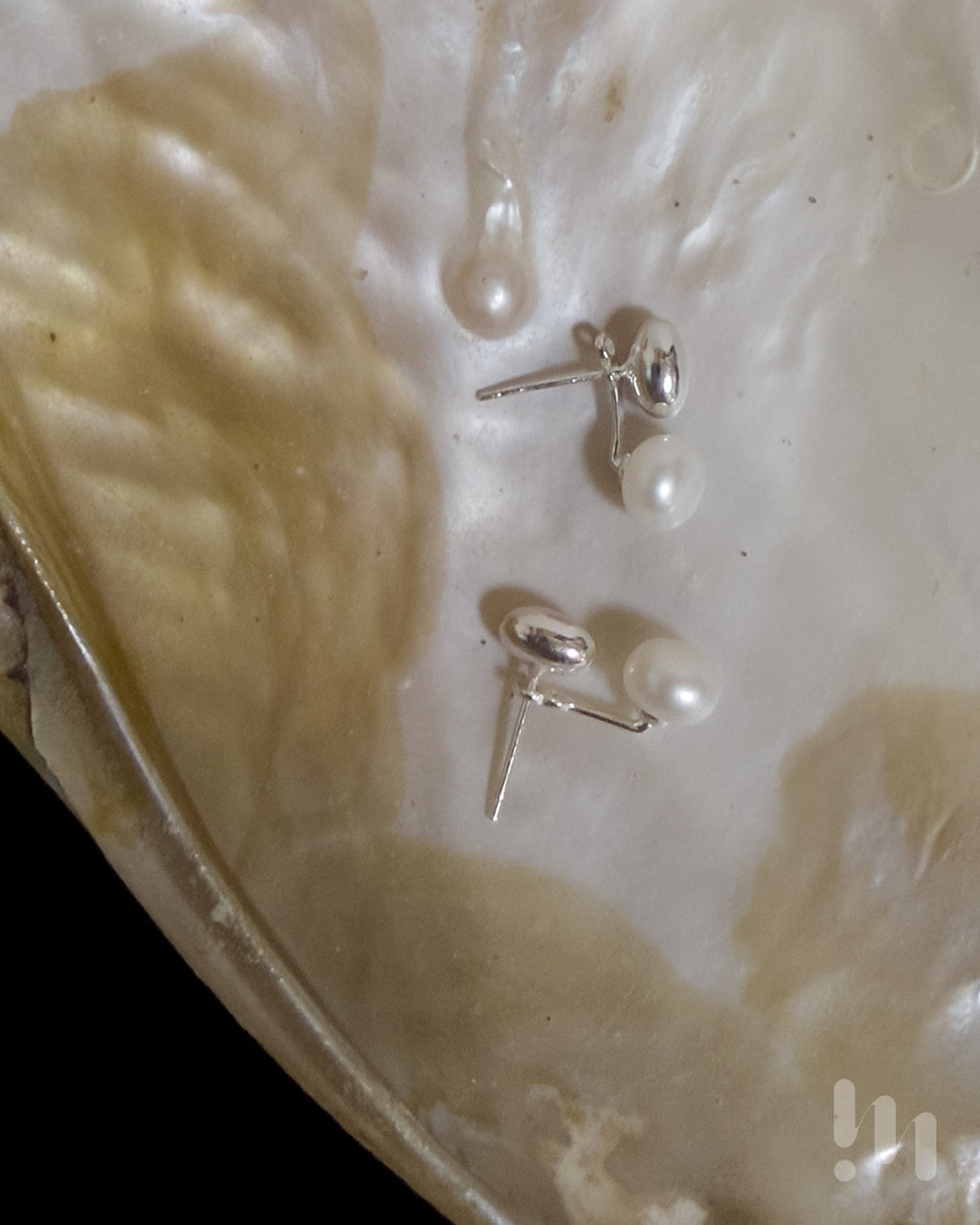 浮光珍珠雙面 耳環