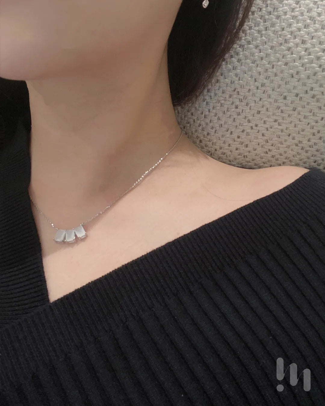小巧鋯石 金銀雙色 項鍊