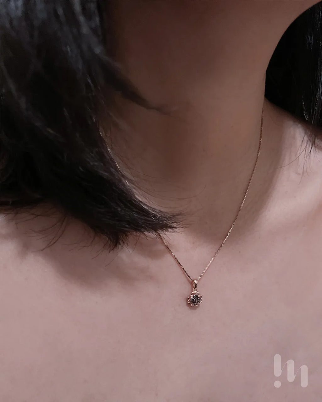 玫瑰金 鋯石925純銀 項鍊