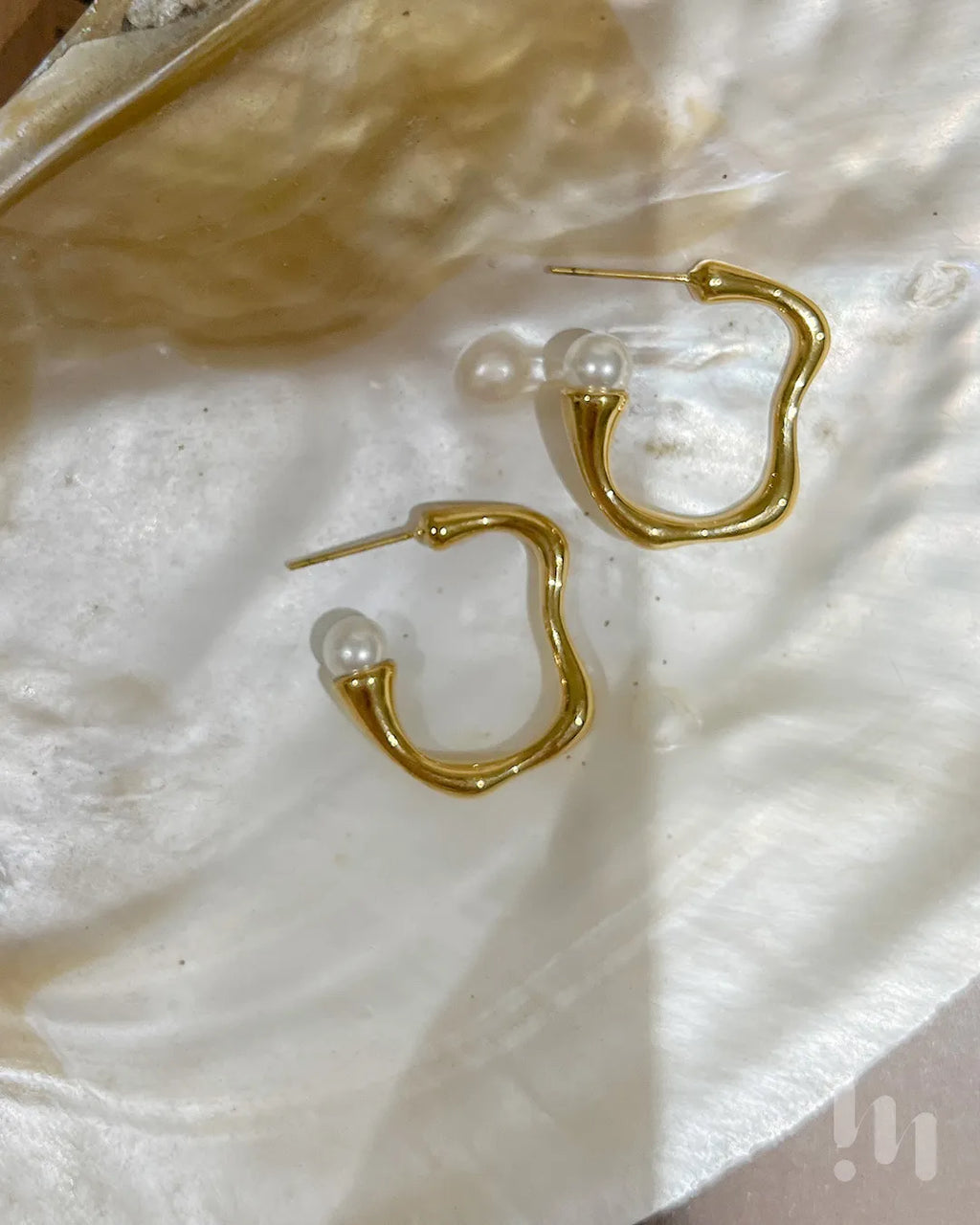 流線珍珠 耳環