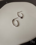 水滴曲線純銀耳環